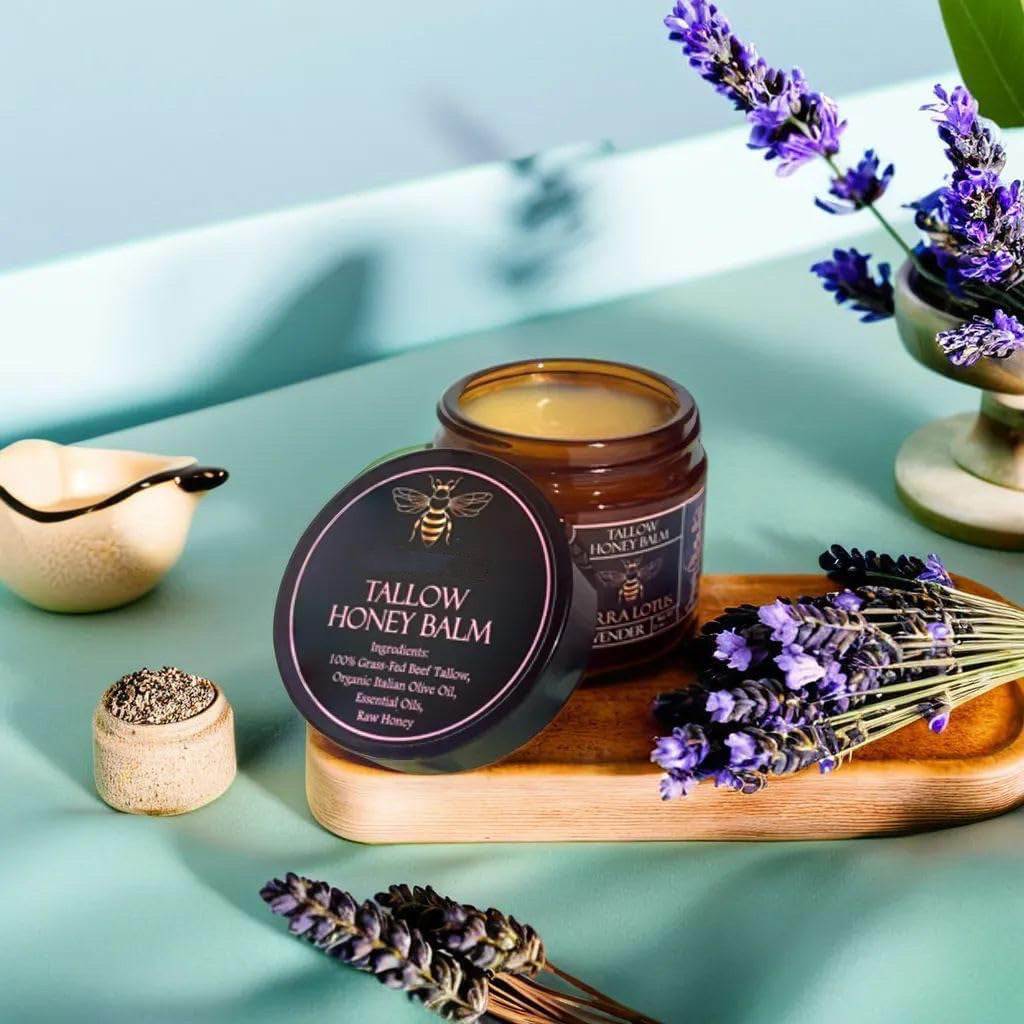 Honey Butter Cream skincare jar with honey and butter cream for moisturizing and soothing dry skin