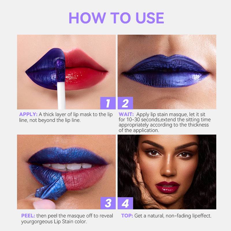 Peel-off lip gloss with long-lasting color retention and intensive moisturization